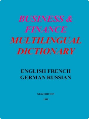 cover image of Business & Finance Multilingual Dictionary